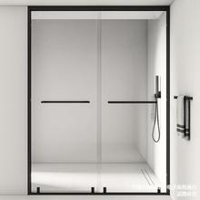 一字型淋浴房干湿分离隔断移门长方形小户型极简浴室卫生间玻璃门