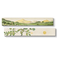 绿色奶油风客厅装饰画创意窄长条沙发背景墙挂画简约风景砂岩壁画