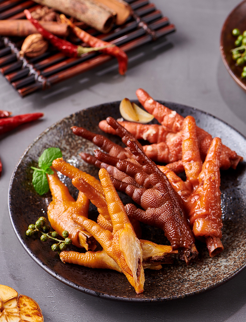来伊份卤味凤爪鸡肉即食虎皮鸡爪藤椒零食小吃休闲食品鸡脚熟