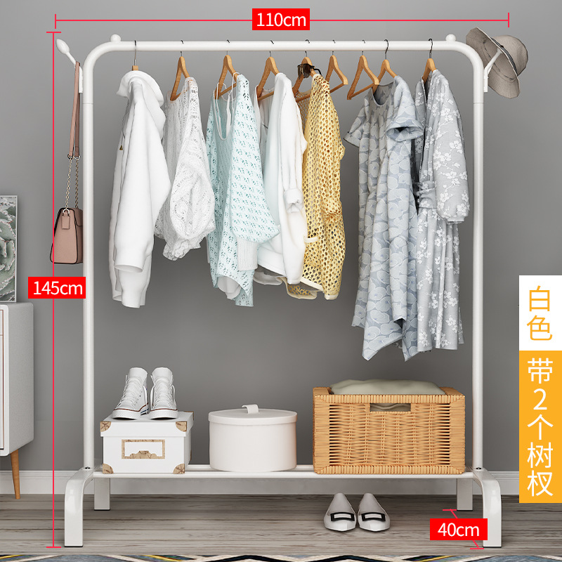 Clothes Hanger Floor Vertical Bedroom Coat and Hat Clothes Rack Household Living Room Internet Celebrity Light Luxury Clothes Hanger Double Rod Drying Rack