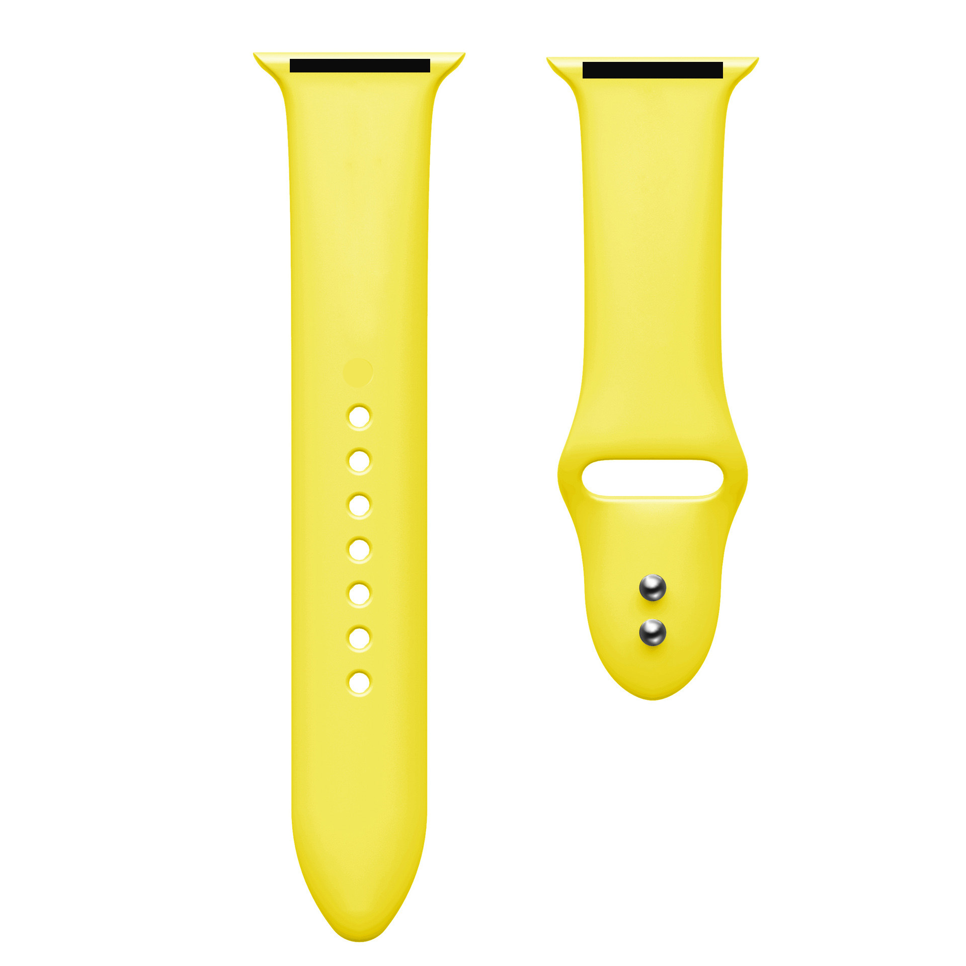 Apple Watch Watchband Solid Color Double Nail Double Buttons Style Apple Watch1-7 Generation Monochrome Silicone Strap