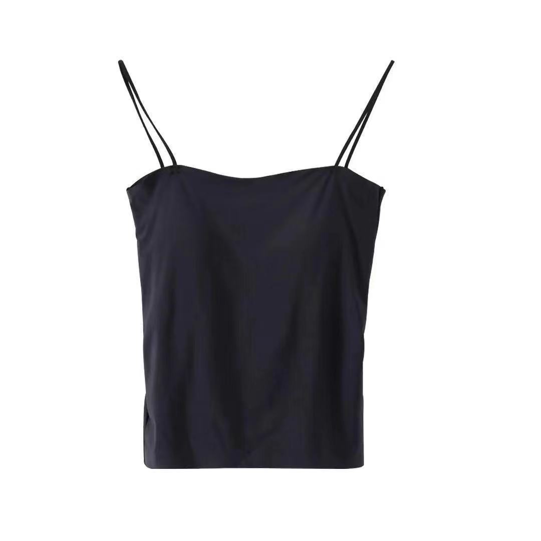 Internet Celebrity Solid Color Camisole Women's Outerwear Top One-Piece Anti-Sagging Underwear with Chest Pad Push up Tube Top