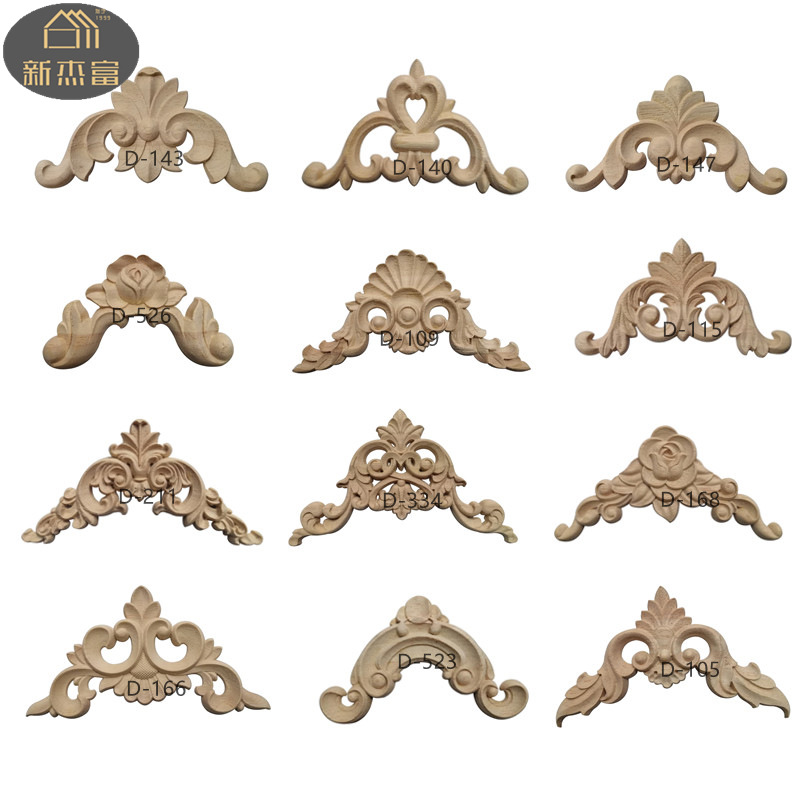 European-Style Decals Solid Wood Wood Carving Trim Equilateral Matching Cabinet Door Furniture Decoration Carving Crafts East