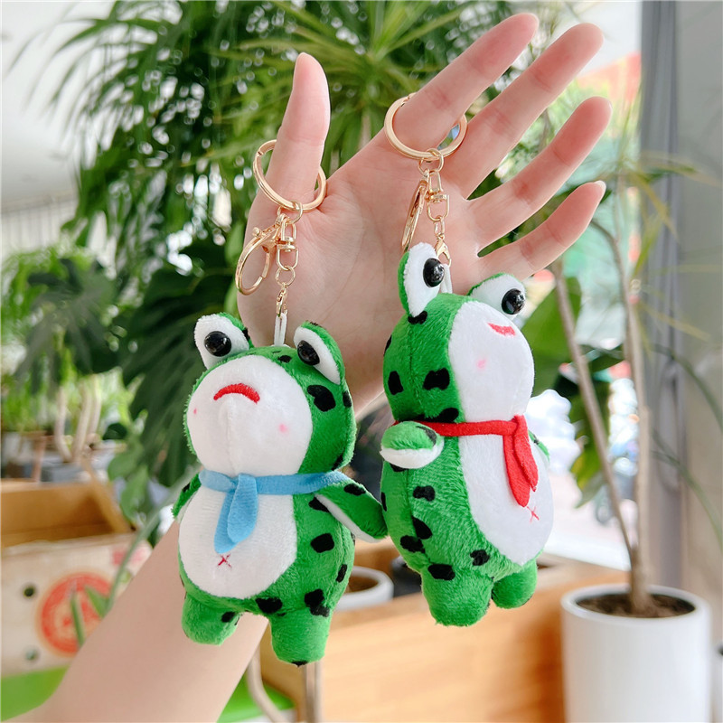 Best-Seller on Douyin Cute Little Frog Pendant Plush Toy Doll Cartoon Bag Pendant Key Ring Ragdoll