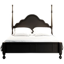 86M0法式复古老巴黎双人床实木床高背床美式罗马柱床主卧别墅婚床