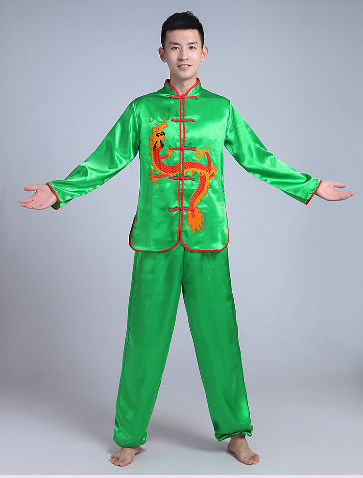 中老年秧歌服演出服男士成人2021新款锣鼓打鼓舞龙舞狮服装武术服