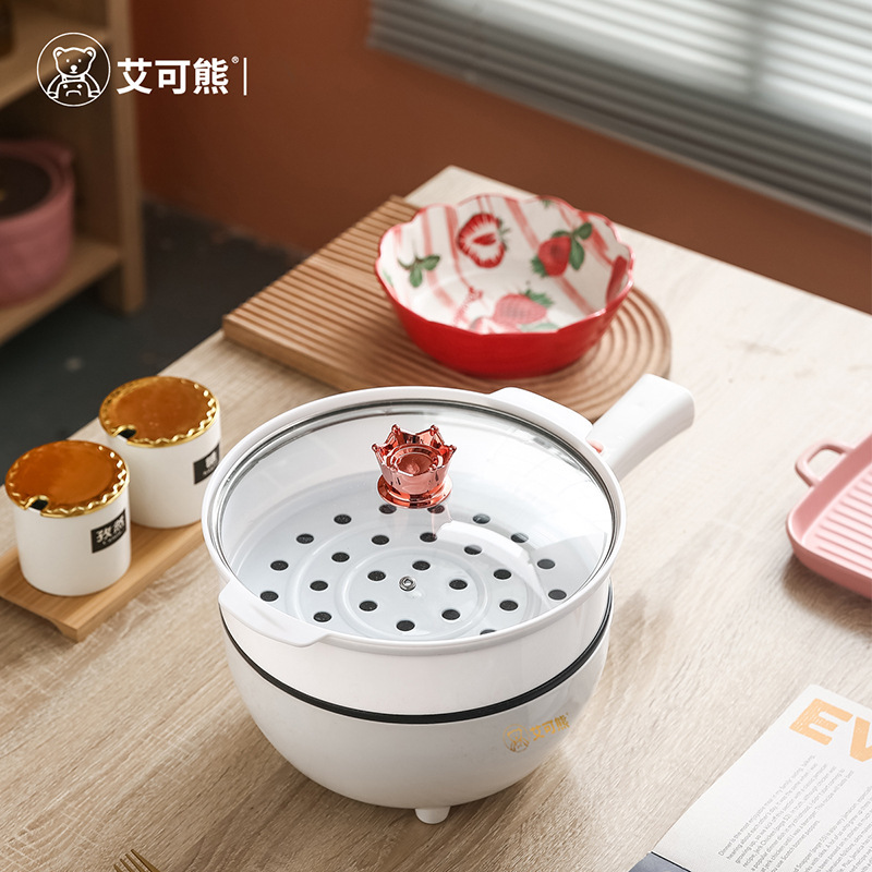 [Activity Gift] Aike Bear Electric Frying Pan Electric Steamer Electric Caldron Non-Stick Pot Hot Pot Electric Steaming and Frying Cooking Pot
