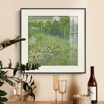 杜比尼的花园梵高餐厅装饰画美式田园挂画现代客厅背景墙绿色壁画
