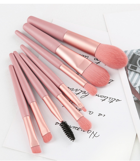 New 8 Mini Matte Makeup Brush Set Portable Models Soft Hair Makeup Brush Cross-Border Beauty Tools Wholesale