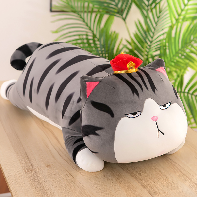 新款网红大号吾皇猫巴扎黑抱枕公仔趴款睡觉长条猫咪枕女生礼物