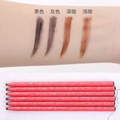 New Red Rose Drawing Eyebrow Pencil Eyeliner Tattoo Embroidery Marker Waterproof Sweat-Proof Plant Eyebrow Powder Makeup Eyebrow Pencil