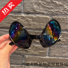 跨境Y2K猫眼墨镜女高级感外星人太阳眼镜防紫外线glasses frame新