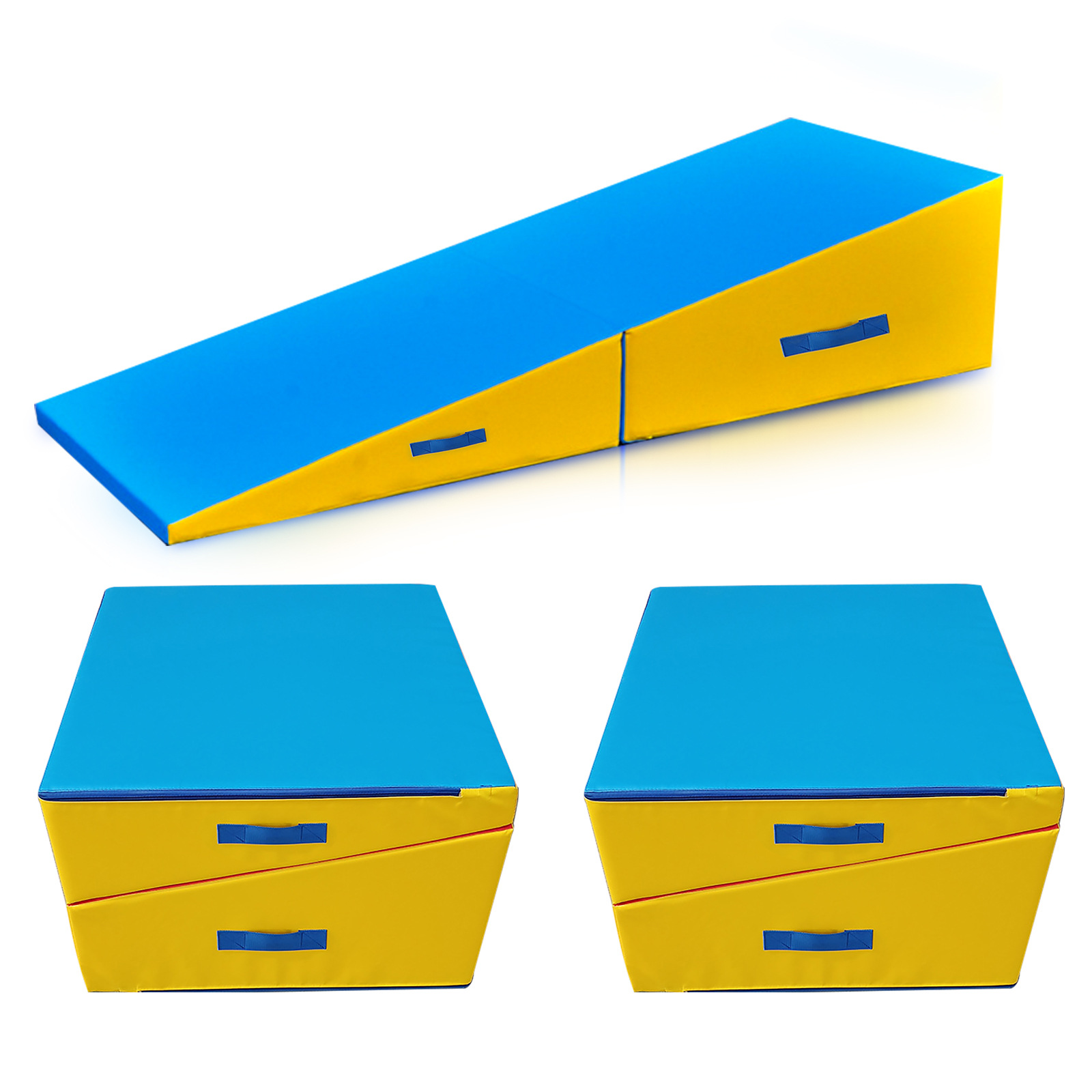 儿童折叠三角斜坡体操垫幼儿园感统训练软体跳箱三角体操垫折叠垫