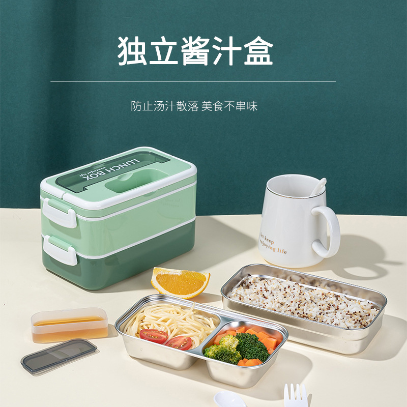 Cross-Border Student Plastic Lunch Box Microwave Oven Office Worker Compartment Lunch Box Good-looking with Sauce Container Japanese Lunch Box