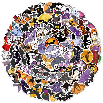 万圣节贴纸南瓜蝙蝠 100张恐怖派对防水行李箱笔记本圣诞节贴画