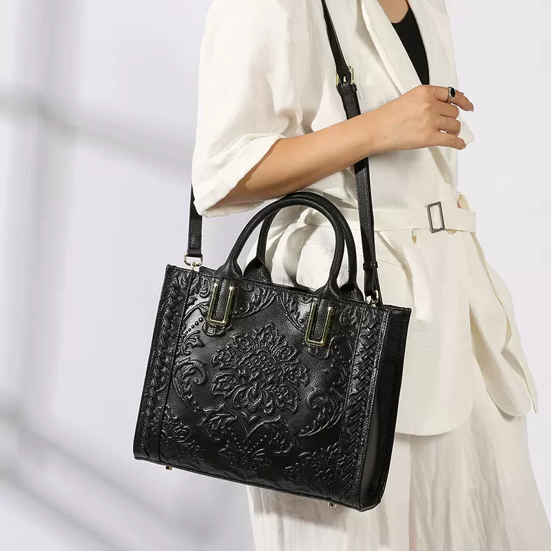 气质手提包女大容量通勤托特女包2025新款时尚真皮女士斜挎单肩包