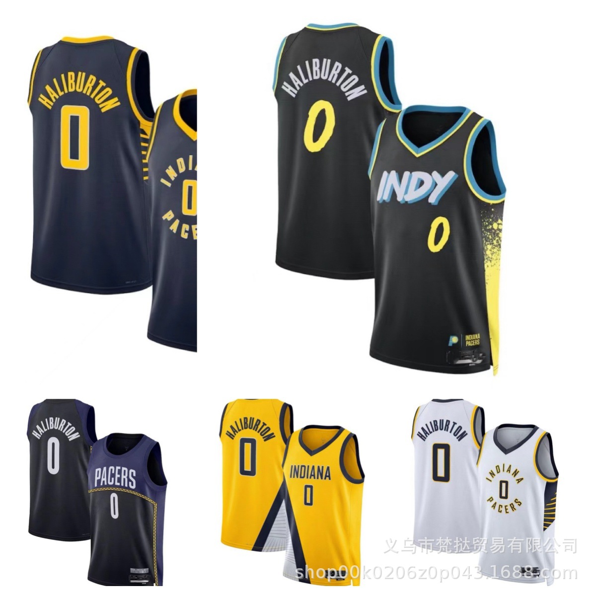 步行者队球衣0号哈利伯顿pacers haliburton#0号城市版刺绣篮球服