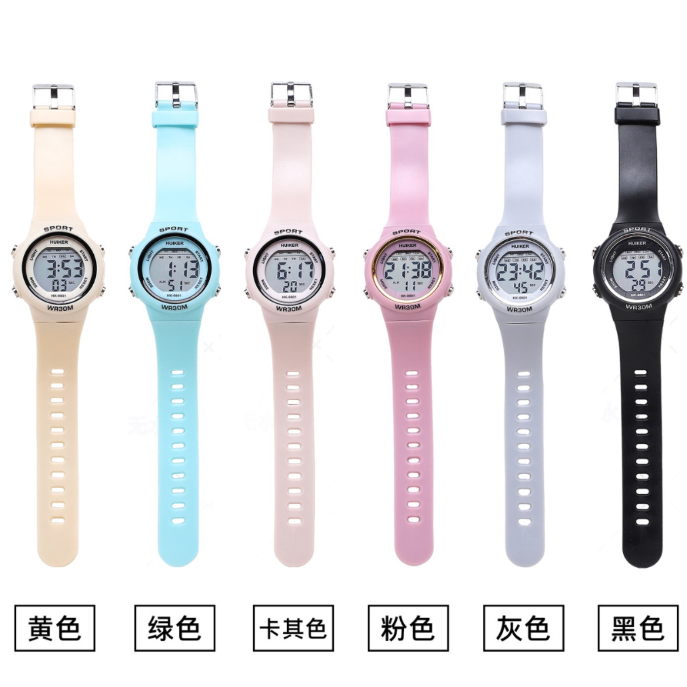 Fashion Soft Glutinous Silicone Sport Watch Niche Multi-Function Watch Men's Waterproof Children Led Electronic Watch Wholesale