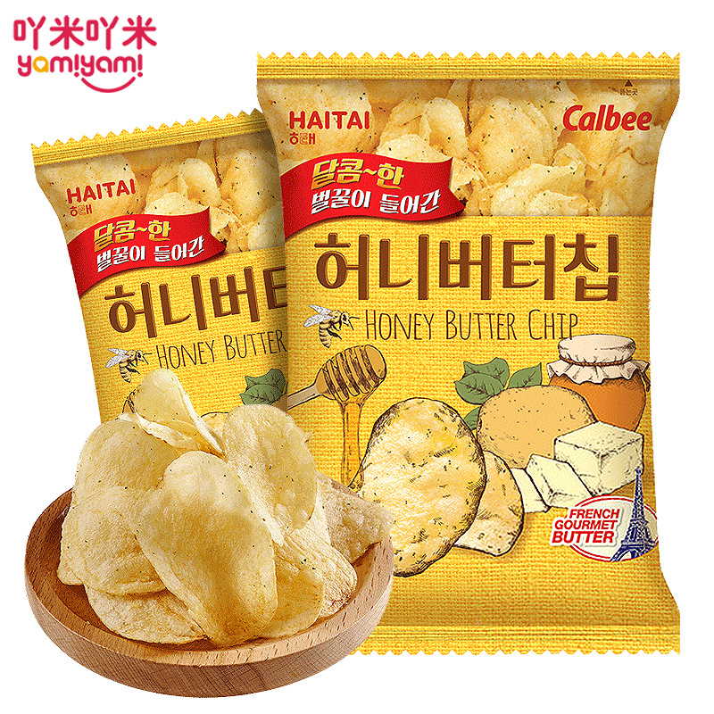 韩国进口零食 海太蜂蜜黄油薯片60g 网红马铃薯休闲膨化零食批发