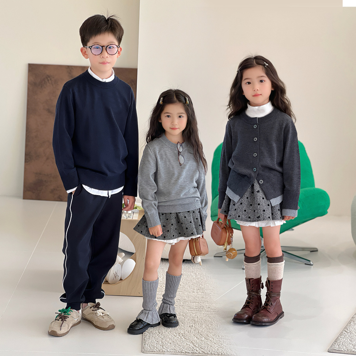 毛衣2025秋季儿童长袖新款韩版中小童男女孩针织毛衣童装潮