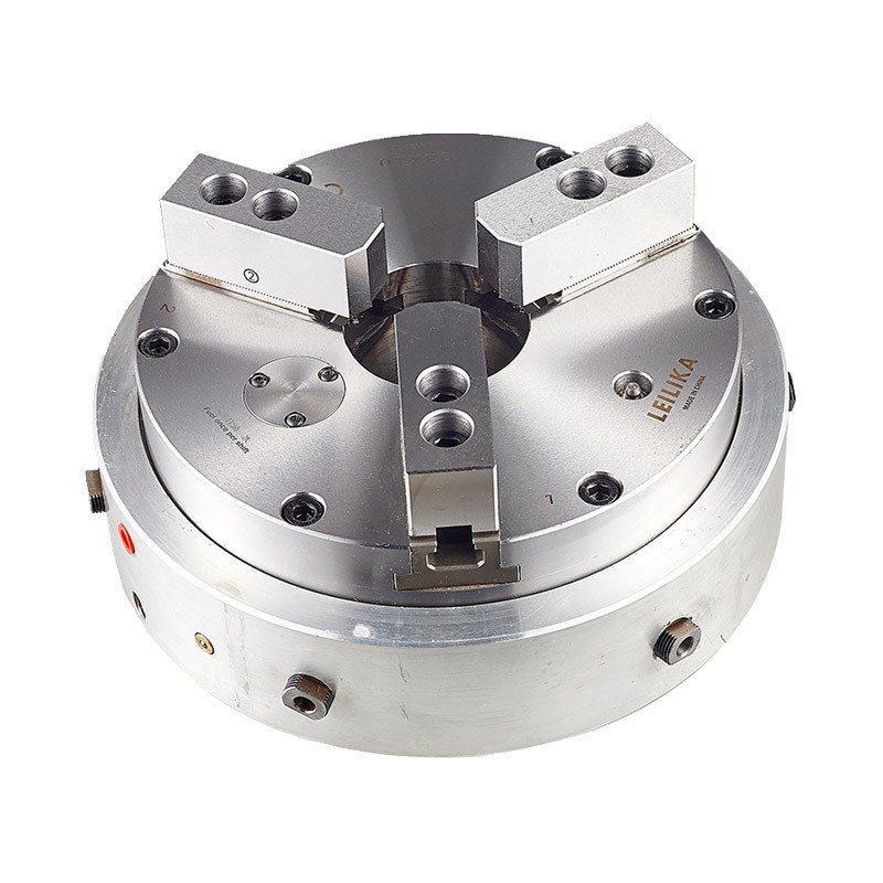 高转速前置式气动卡盘三爪中实气动卡盘车床外夹 雷力卡厂家直销