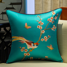 新中式刺绣抱枕样板间客厅红木沙发靠背不含芯腰枕古典风靠垫定制