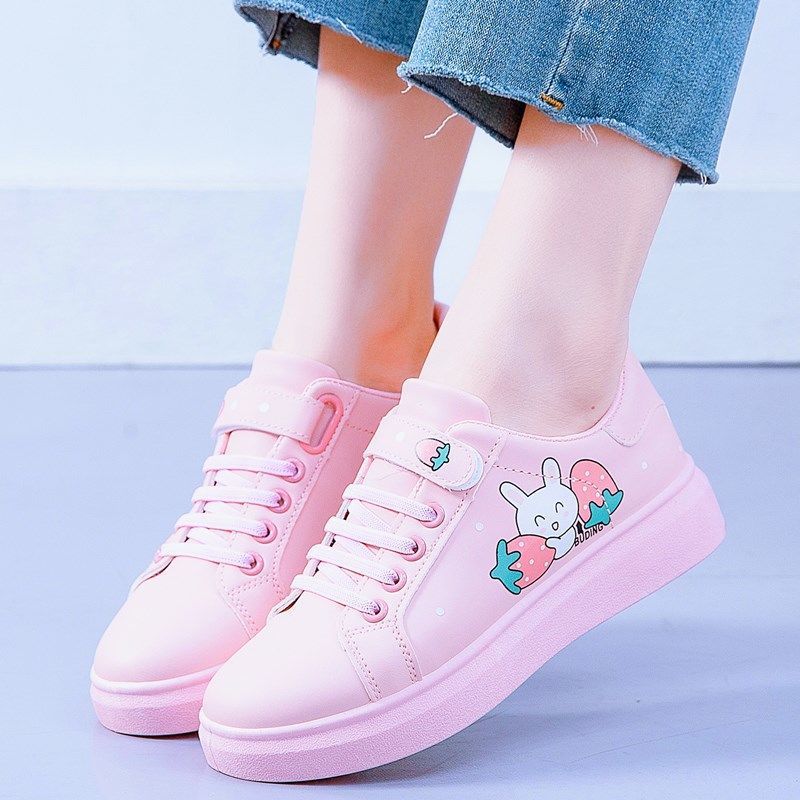 女童鞋子新款女孩兔兔百搭小白鞋学生白色软底板鞋运动鞋