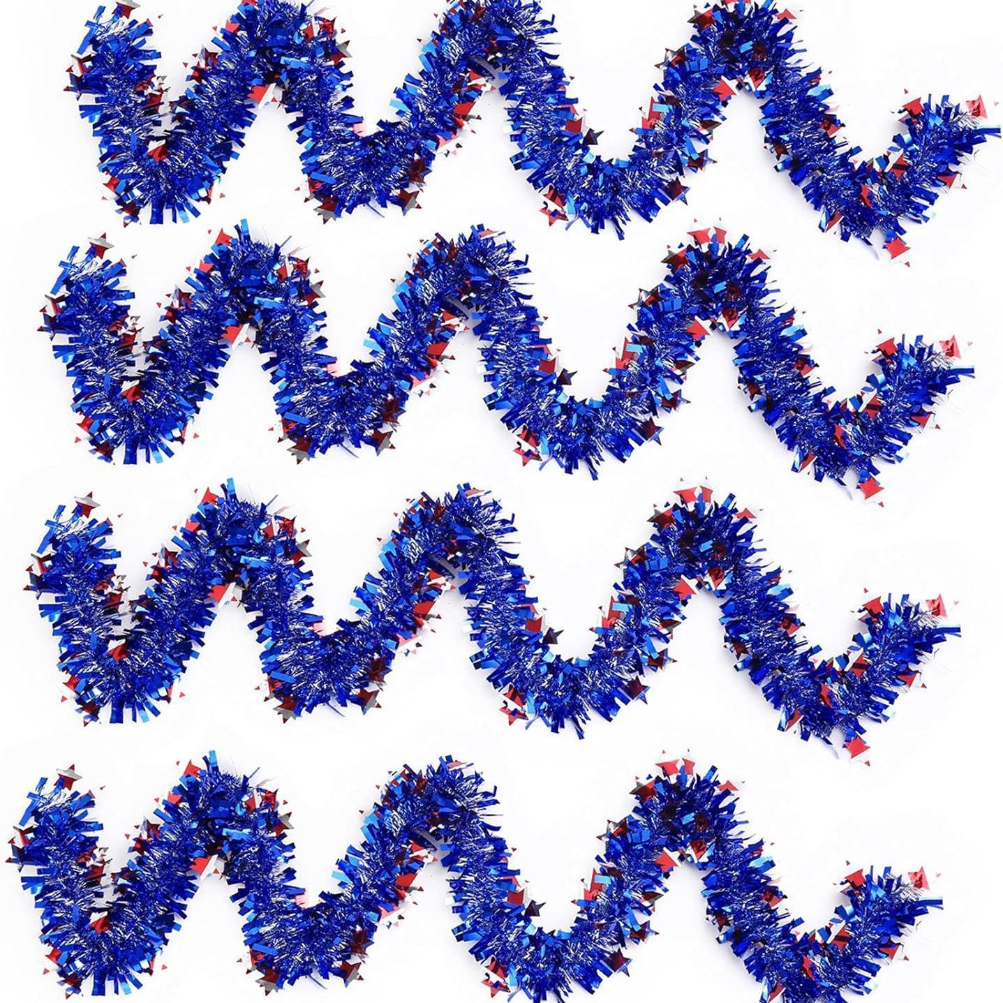 跨境亚马逊美国独立日拉花彩条节日装饰茜草五角星独立日装饰毛条