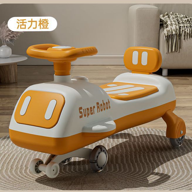 Baby Swing Car New Cartoon 1-6 Years Old Baby Boys and Girls Sliding Bobby Car Can Sit Silent Wheel Luge