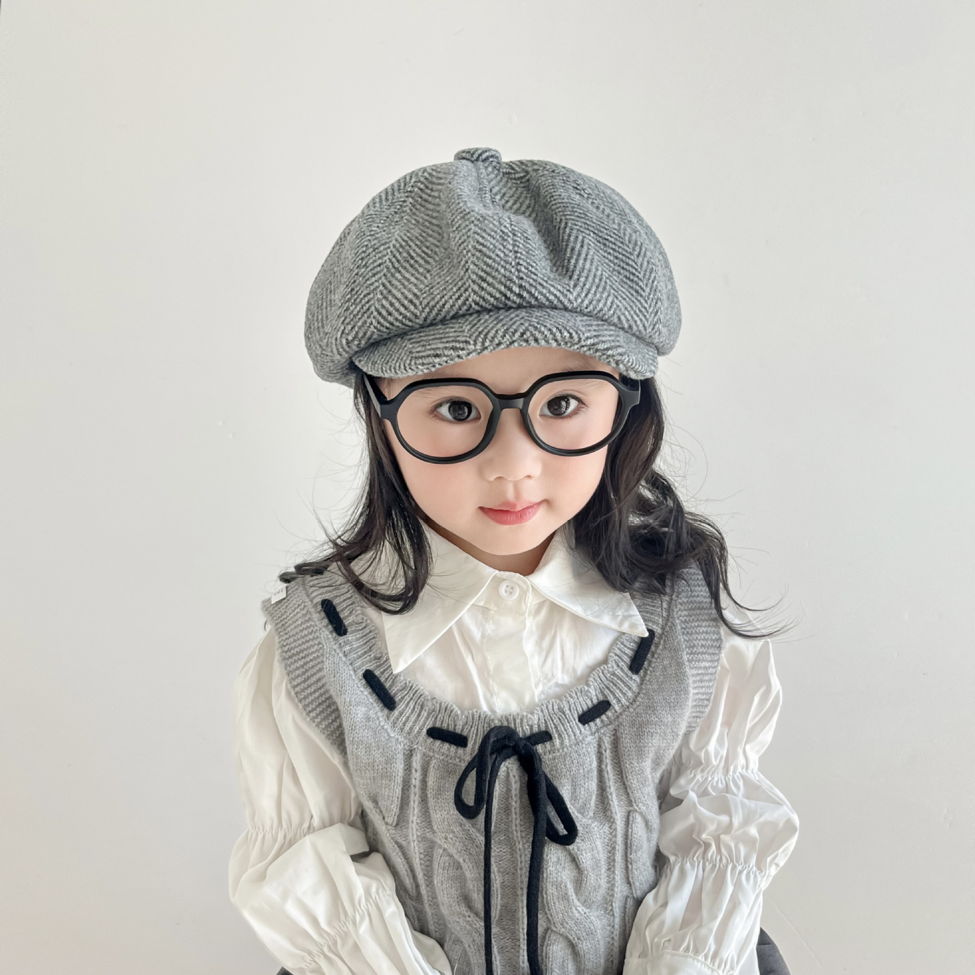 儿童帽子秋冬款男童贝雷帽女宝宝八角帽英伦复古画家帽韩版报童帽