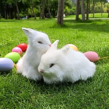 仿真兔子 动物模型兔子家居摆件zakka兔子皮毛工艺品礼品厂家直销