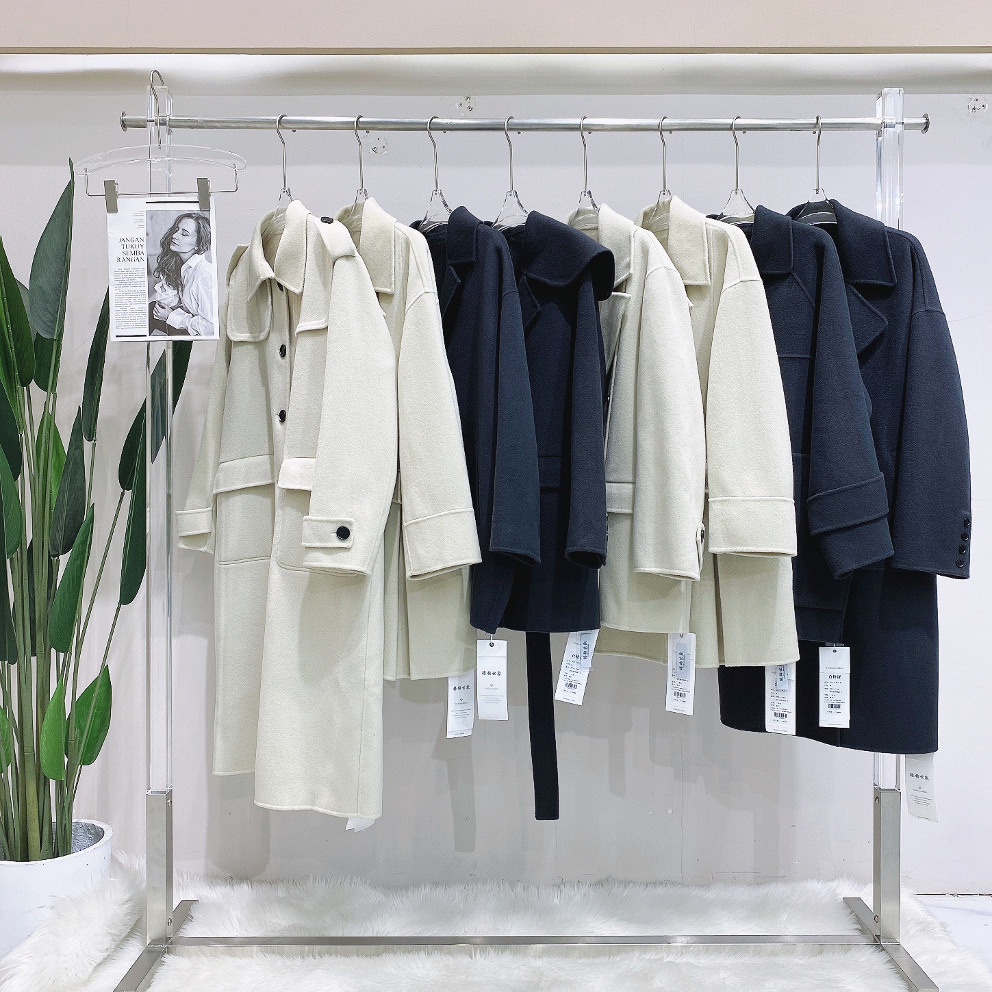 银钻世家高支羊绒大衣品牌折扣女装库存尾货清仓实体直播货源批发