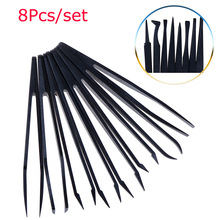 8pcs Anti-static Carbon fiber Electronic Tweezers Kit ESD跨