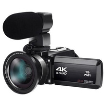 跨境产品4K 摄像机适48MP高清数码相机视频录像机,带麦克风触摸屏