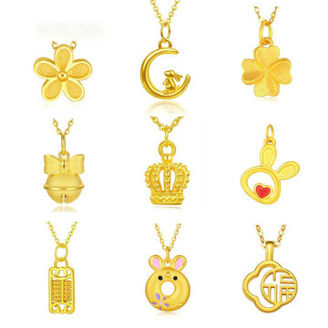 3d硬金单吊坠暴富金条镂空皇冠多款式挂坠配件金店直播引流好礼品