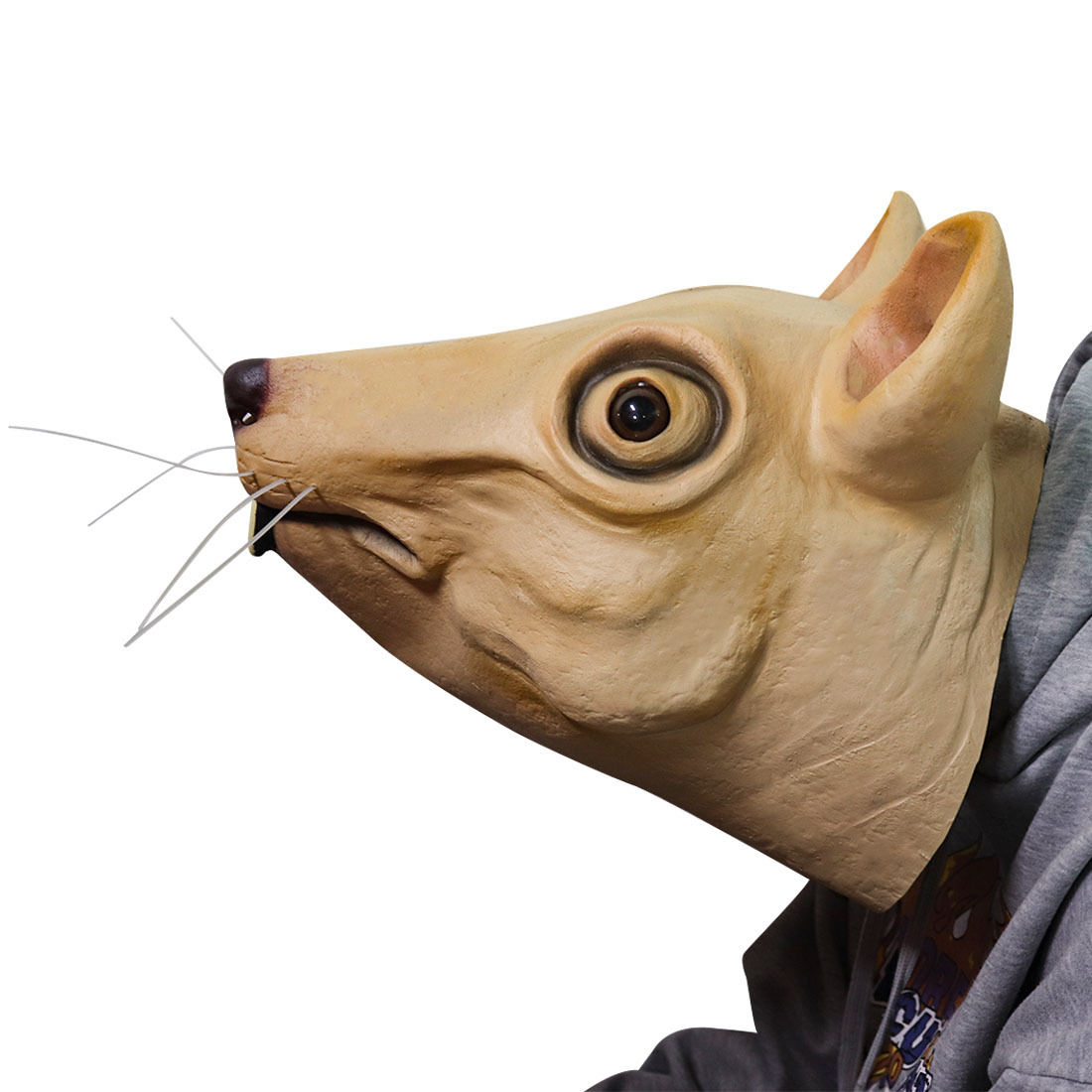 老鼠面具头套忍者神龟面具抖音人气变异老鼠人头套影视表演道具