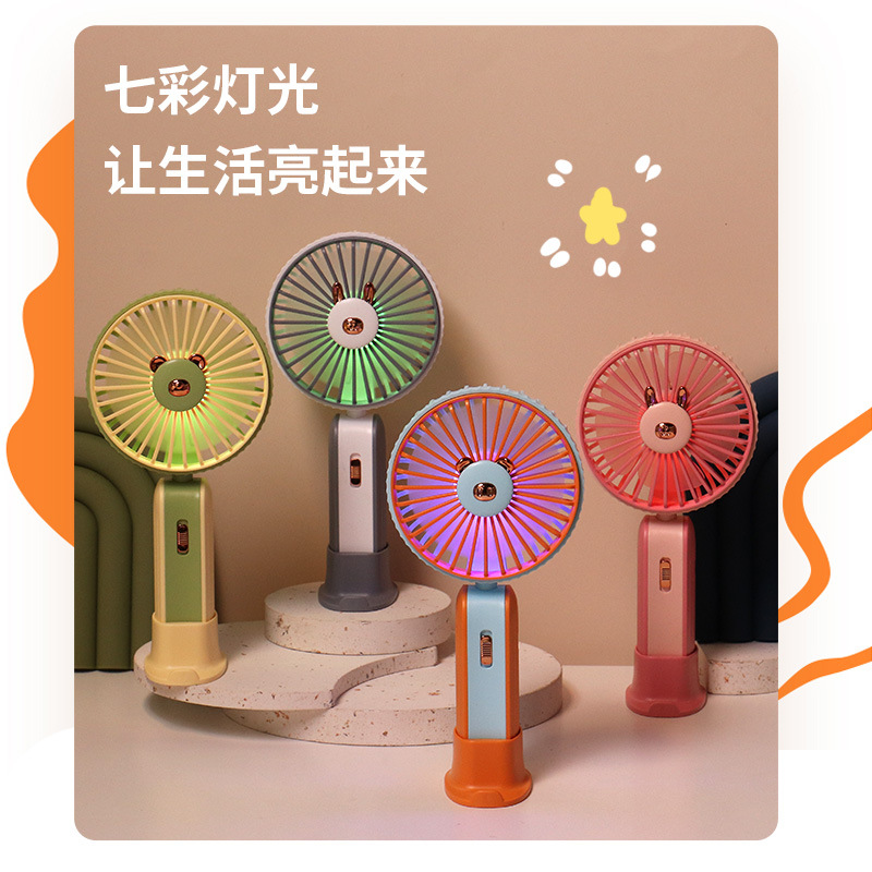 Drip Fan Simple Mobile Phone Holder USB Charging Desktop Small Fan Handheld Folding Fan Advertising Gift