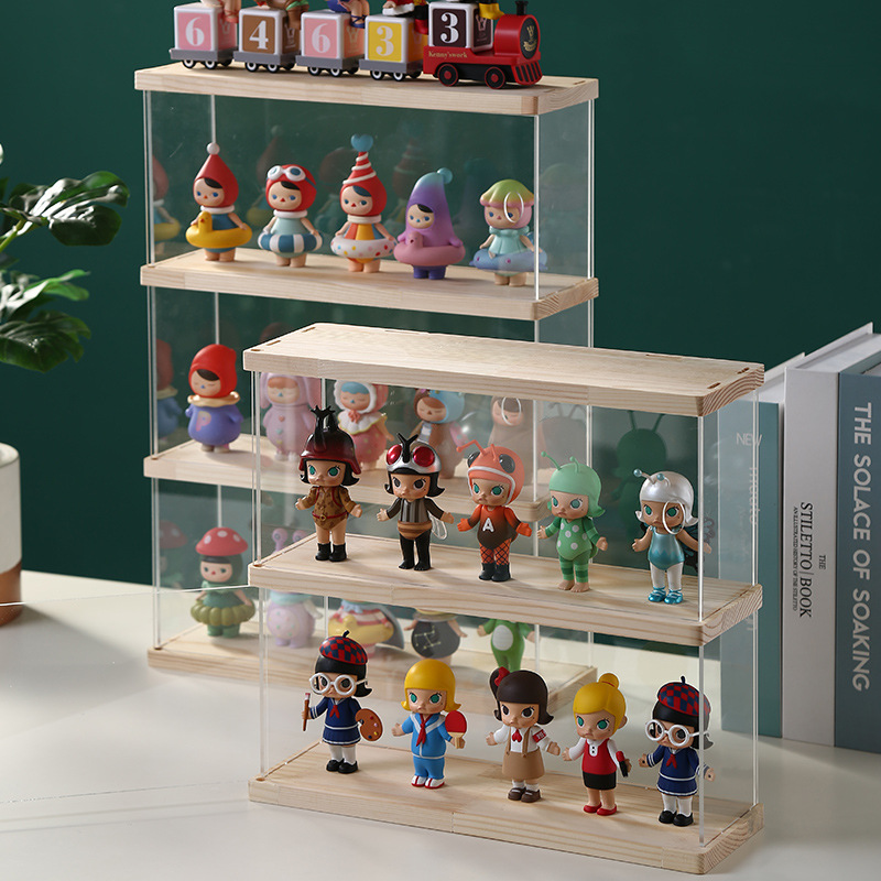 盲盒收纳展示架展示盒架子别墅防尘泡泡玛特收纳盒亚克力透明手办