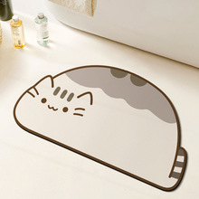 卡通可爱猫咪浴室吸水速干地垫卫生间进门防滑脚垫卫浴不规则地毯