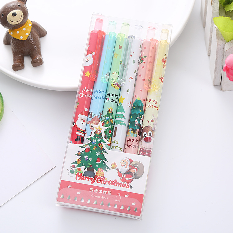 Boxed Pressing Pen Creative Student Ins Good-looking Press Gel Pen Cute Office Stationery Water-Based Sign Pen