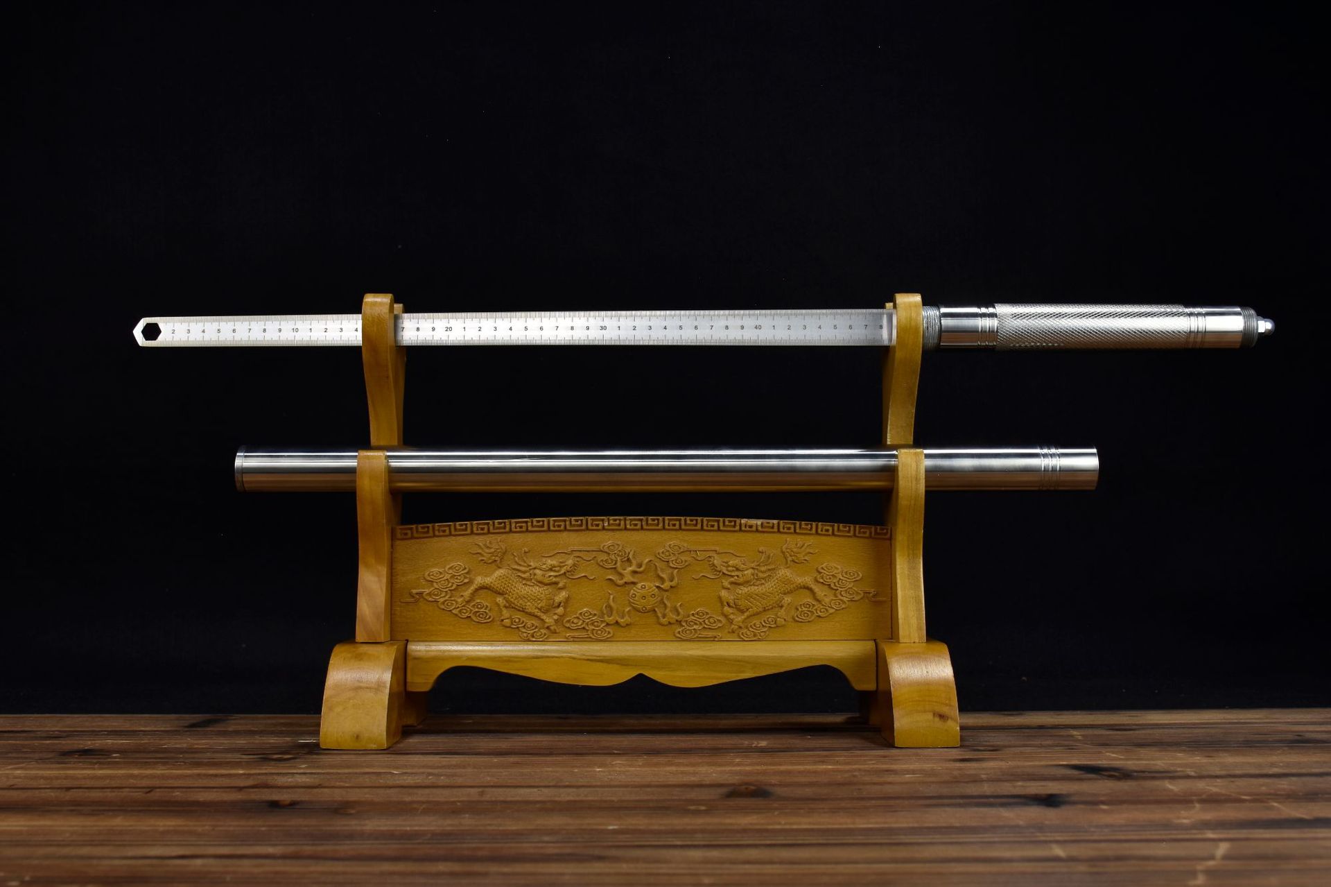 龙泉市宝剑不锈钢长棍反接棍尺防身冷兵器长尺子手工刀剑未开刃