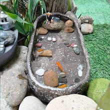 花盆大全 古法养鱼缸仿石头水培池客厅陶瓷小鱼缸乌龟缸
