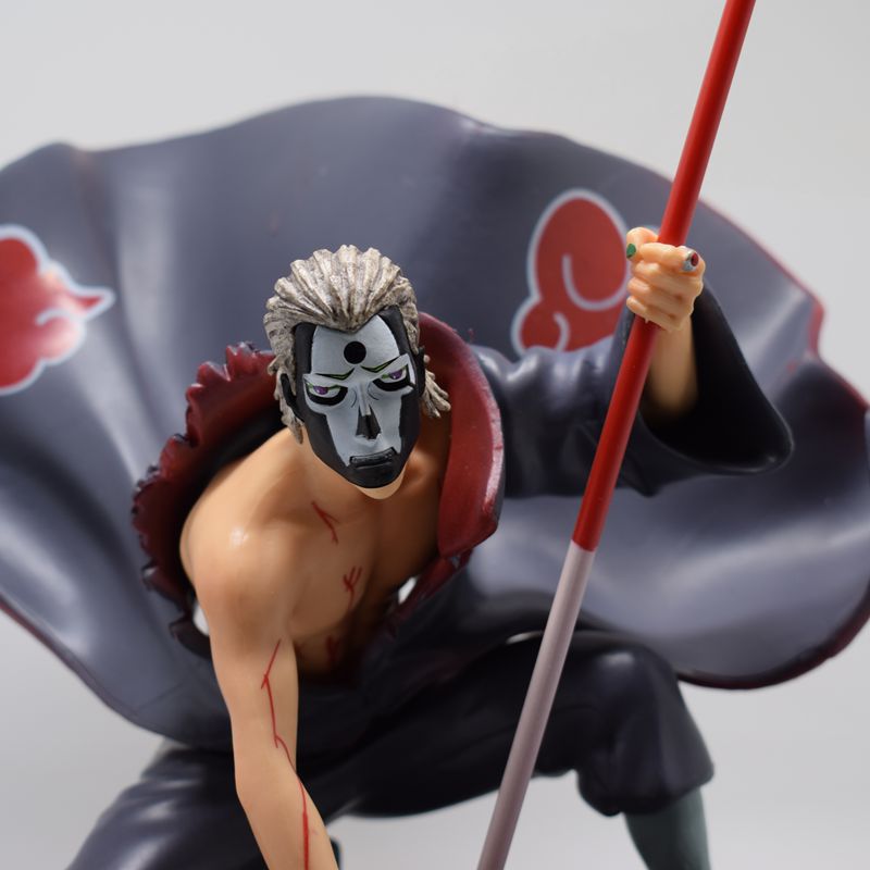 动漫批发 火影 晓组织 gk 蹲姿飞段 拿旗子 可换头 模型盒装手办