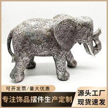 大象摆件树脂几何象摆件雕花大象摆件跨境热销大象工艺品家居摆件