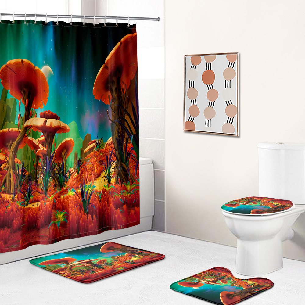 Manufacturer Mushroom Series Modern Simple Original Shower Curtain Craft Personalized Shower Curtain Water-Repellent Cloth