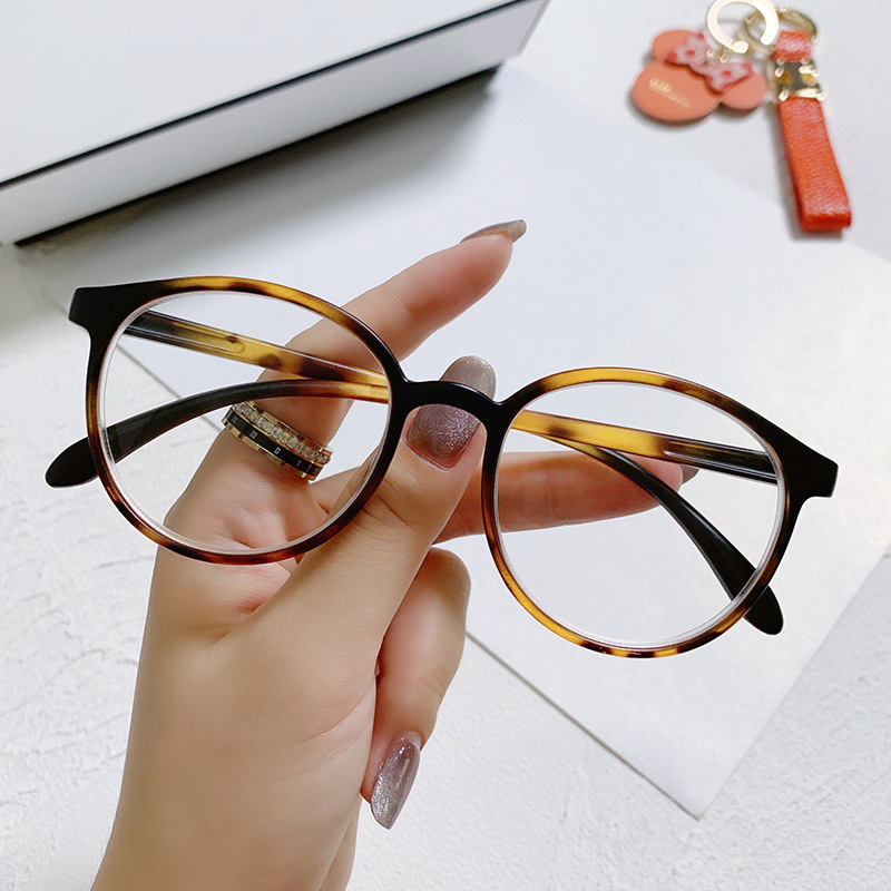 New Anti-Blue Light Glasses Men's Korean-Style Personalized Large Frame round Frame Plain Glasses Women's Myopia Degree Finished Products Factory Wholesale