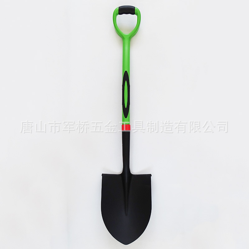 factory wholesale export to european market agricultural shovel plastic coated iron handle manganese steel pointed spade household spade