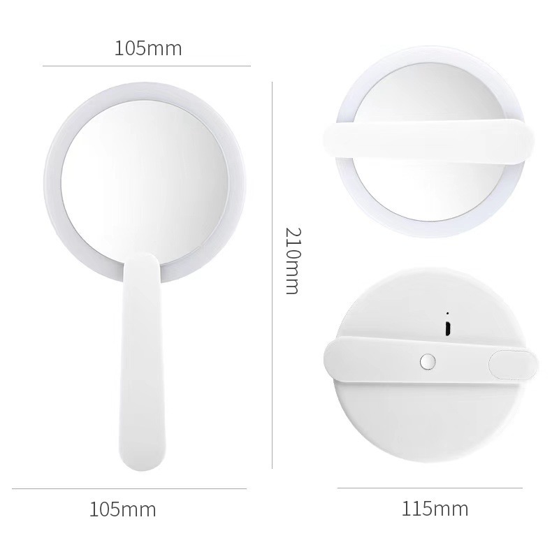 Cross-Border Led Make-up Mirror Portable Multifunctional Handheld Foldable Lighting Fill Light Mini Beauty Mirror