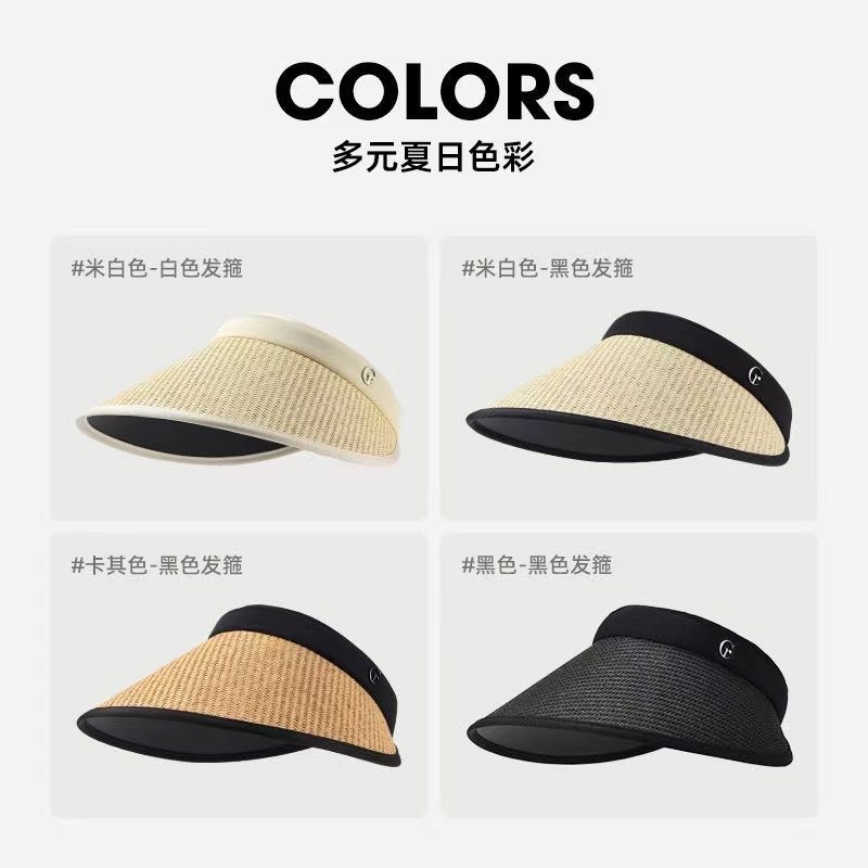 Japanese Uv Sun Protection Hat Women's Big Brim Foldable Face Covering Cycling Anti-Blowing Air Top Vinyl Straw Hat