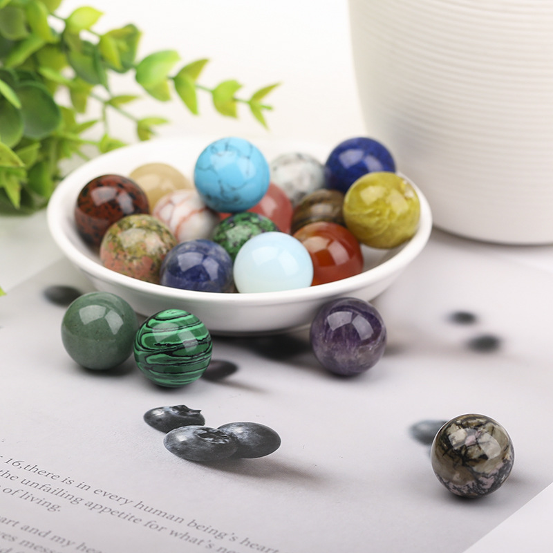 天然水晶球2.0cm无孔珠子首饰diy散珠配饰白黄粉紫水晶原石水晶球